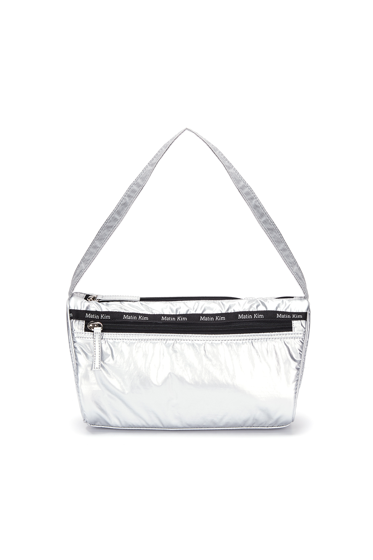 GLOSSY TOTE BAG IN SILVER - MATINKIM